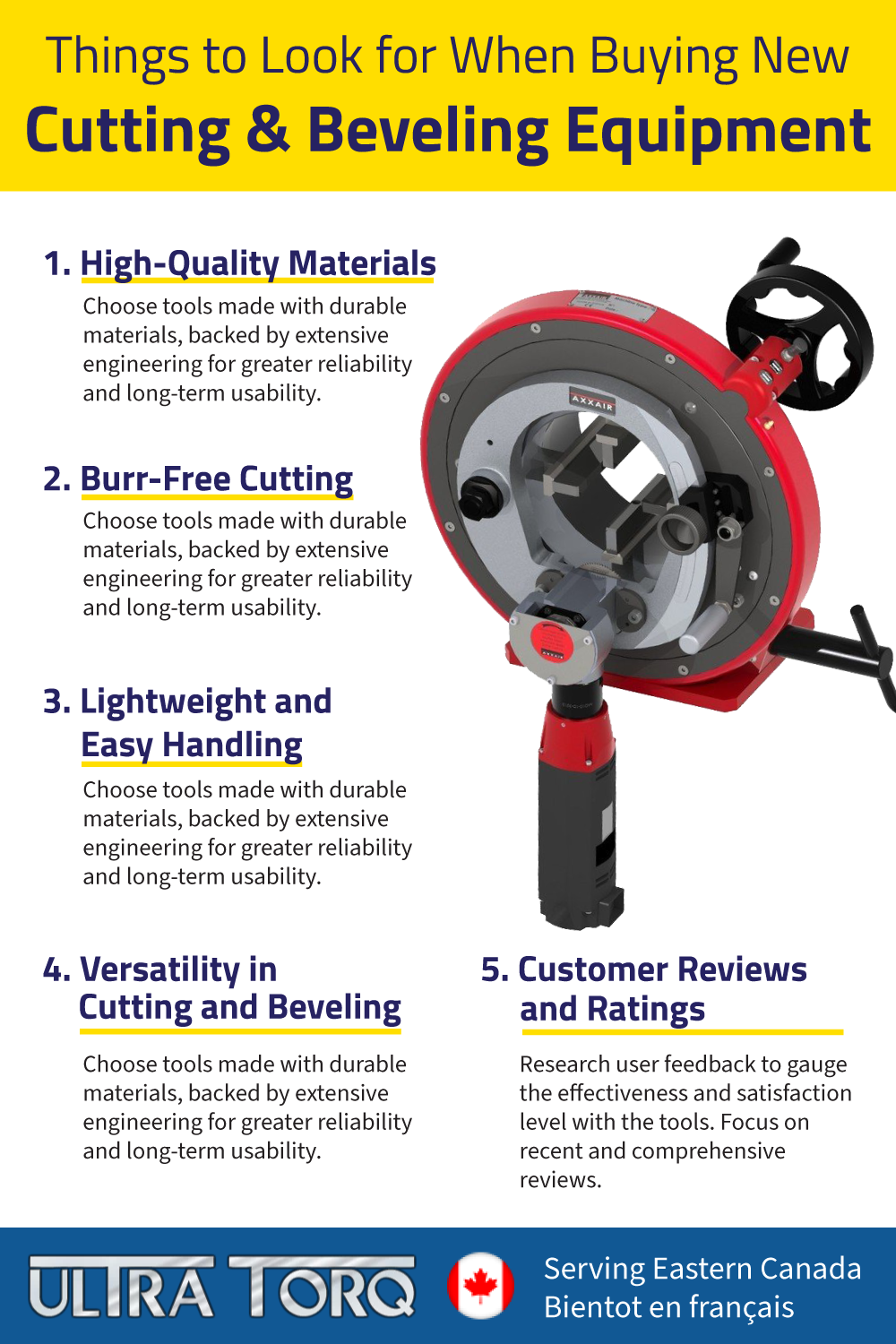 5 Things To Look For In New Orbital Cutting and Beveling Tools Infographic